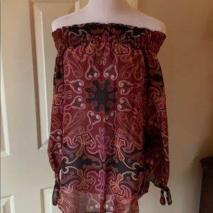 Rachel Zoe Off the Shoulder Paisley top